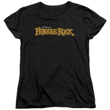Black women's t-shirt with Fraggle Rock Logo graphic