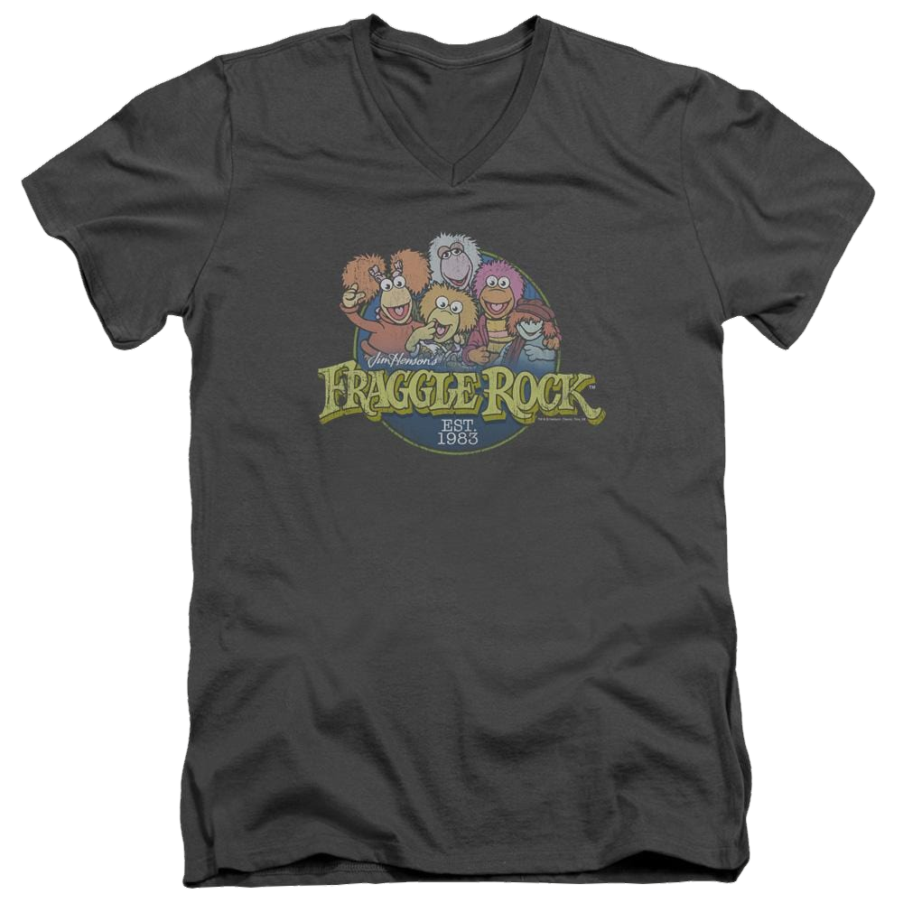 Fraggle Rock Circle Logo - Men's V-Neck T-Shirt Men's V-Neck T-Shirt Fraggle Rock   