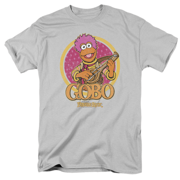 Silver men's regular fit t-shirt with Fraggle Rock Gobo Circle graphic