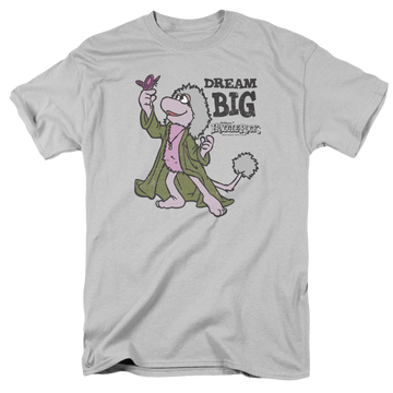 Silver men's regular fit t-shirt with Fraggle Rock Dream Big graphic
