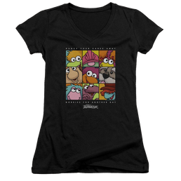 Fraggle Rock Squared - Juniors V-Neck T-Shirt Juniors V-Neck T-Shirt Fraggle Rock   