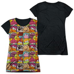 Fraggle Rock Character Squares - Juniors Black Back T-Shirt Juniors Black Back T-Shirt Fraggle Rock   