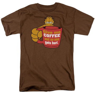 Coffee men's regular fit t-shirt with Garfield Give Me Coffee graphic
