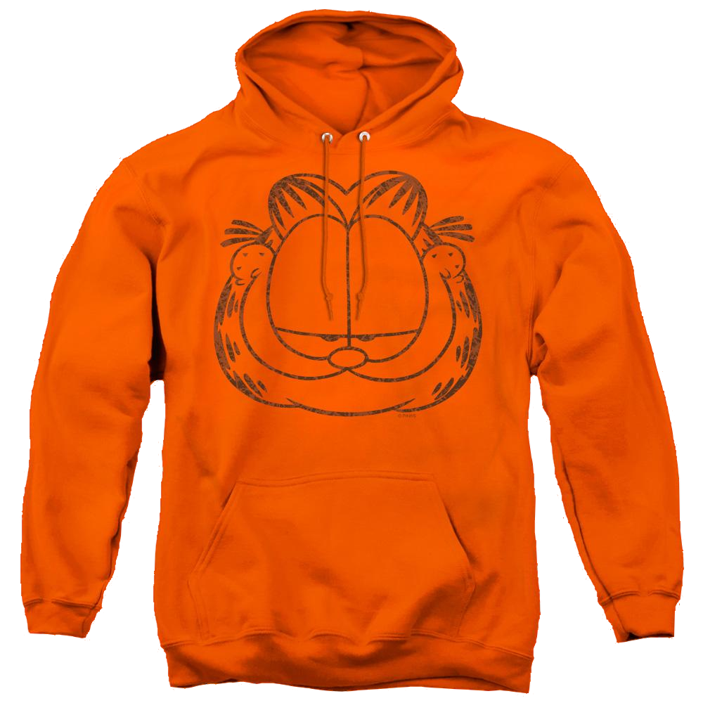 Garfield Smirking Distressed - Pullover Hoodie Pullover Hoodie Garfield   