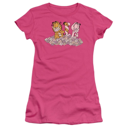 Garfield Chicks Dig Flowers - Juniors T-Shirt Juniors T-Shirt Garfield   