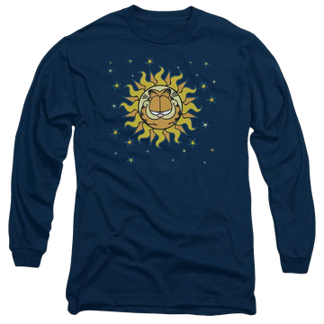 Navy men's long sleeve t-shirt with Garfield Celestial graphic