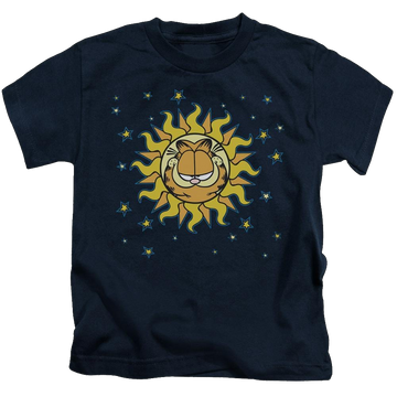 Navy kid's t-shirt for ages 4 to 7 with Garfield Celestial graphic