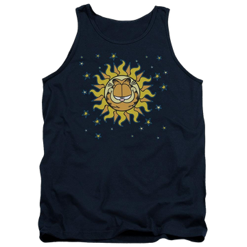 Navy men's tank with Garfield Celestial graphic