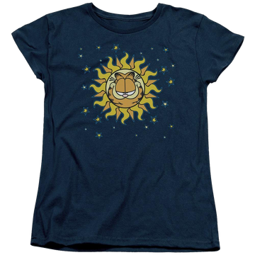 Navy women's t-shirt with Garfield Celestial graphic