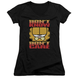 Garfield Dont Know Dont Care - Juniors V-Neck T-Shirt Juniors V-Neck T-Shirt Garfield   