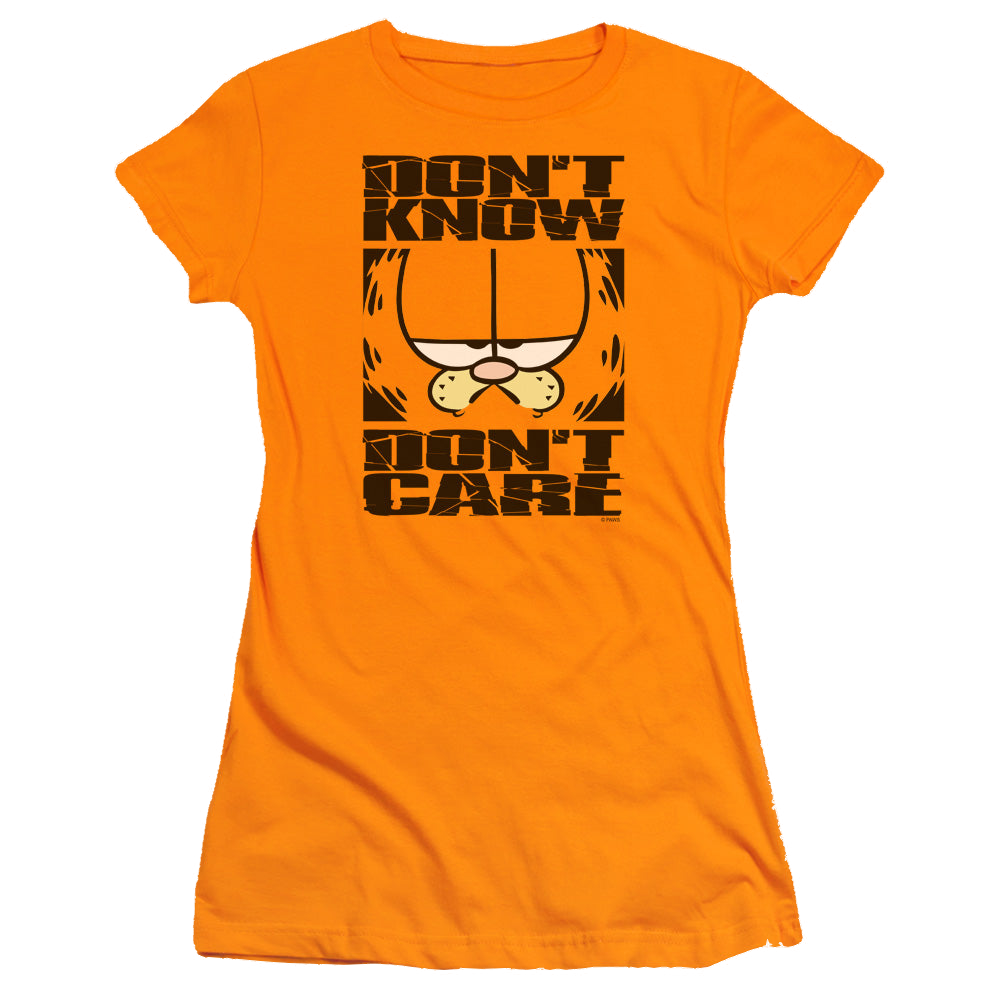 Garfield Dont Know Dont Care - Juniors T-Shirt Juniors T-Shirt Garfield   