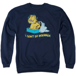 Garfield I Dont Do Mornings - Men's Crewneck Sweatshirt Men's Crewneck Sweatshirt Garfield   