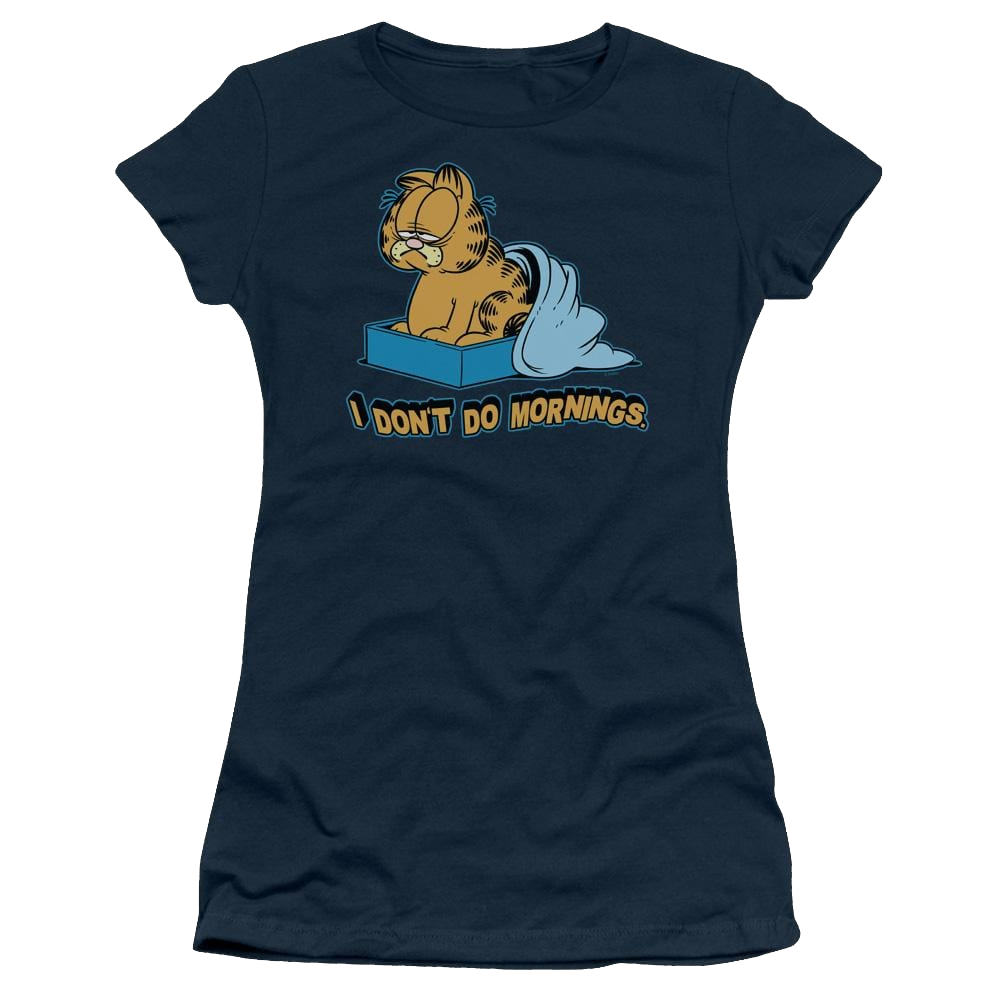 Garfield I Dont Do Mornings - Juniors T-Shirt Juniors T-Shirt Garfield   