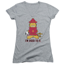 Garfield Im Used To It - Juniors V-Neck T-Shirt Juniors V-Neck T-Shirt Garfield   