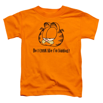 Orange toddler t-shirt with Garfield Do I Look Like Im Kidding graphic