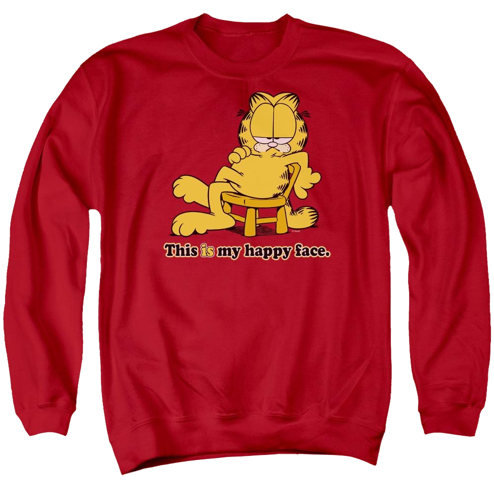 Garfield Happy Face - Men's Crewneck Sweatshirt Men's Crewneck Sweatshirt Garfield   
