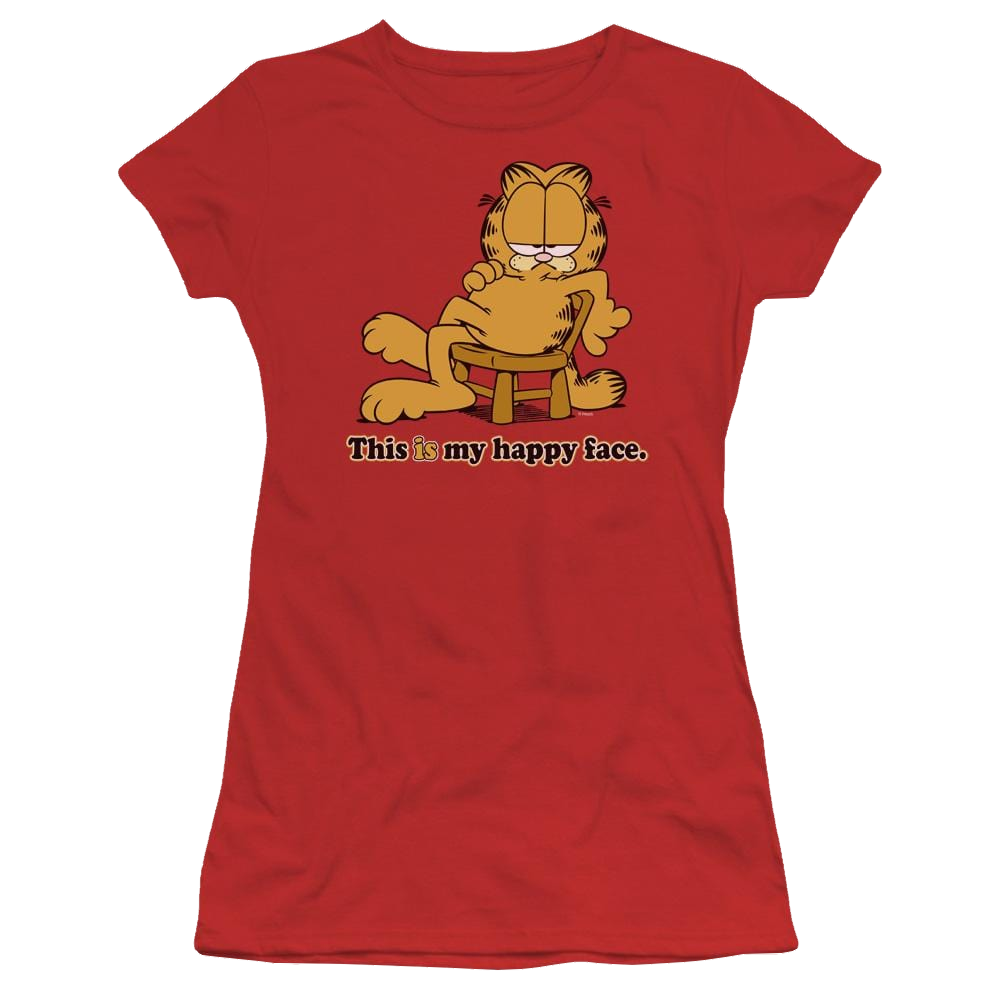Garfield Happy Face - Juniors T-Shirt Juniors T-Shirt Garfield   