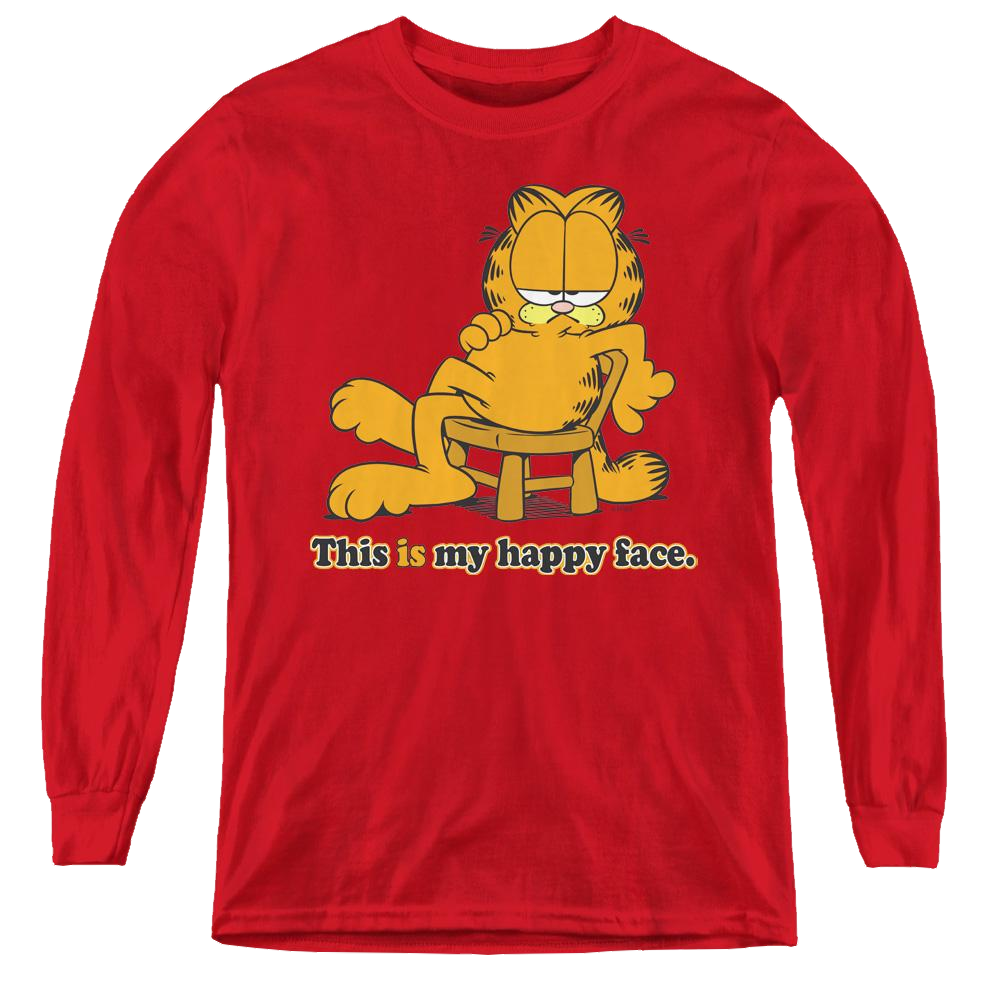 Garfield Happy Face - Youth Long Sleeve T-Shirt Youth Long Sleeve T-Shirt Garfield   