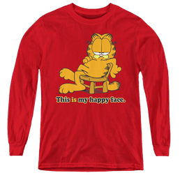 Garfield Happy Face - Youth Long Sleeve T-Shirt Youth Long Sleeve T-Shirt Garfield   