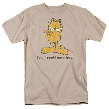 Sand men's regular fit t-shirt with Garfield Yes I Could Care Less graphic