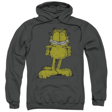 Charcoal pullover hoodie with Garfield Big Ol' Cat graphic