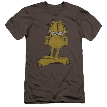 Charcoal men's premium slim fit t-shirt with Garfield Big Ol Cat graphic