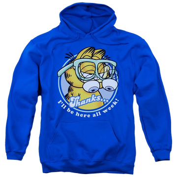 Royal pullover hoodie with Garfield Performing graphic