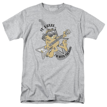 Athletic heather men's regular fit t-shirt with Garfield Im With The Band graphic