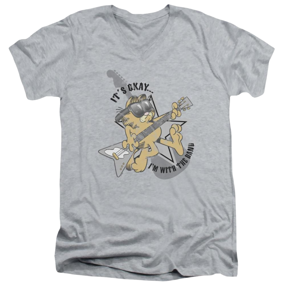 Garfield Im With The Band - Men's V-Neck T-Shirt Men's V-Neck T-Shirt Garfield   