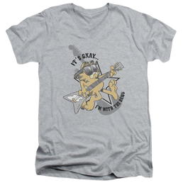 Garfield Im With The Band - Men's V-Neck T-Shirt Men's V-Neck T-Shirt Garfield   