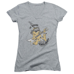 Garfield Im With The Band - Juniors V-Neck T-Shirt Juniors V-Neck T-Shirt Garfield   