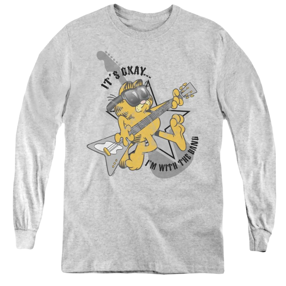 Garfield Im With The Band - Youth Long Sleeve T-Shirt Youth Long Sleeve T-Shirt Garfield   