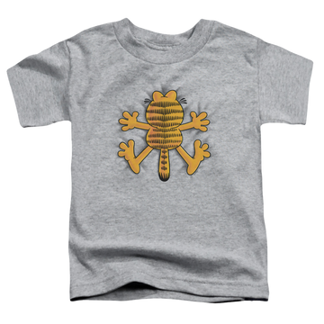 Athletic heather kid's t-shirt for ages 4 to 7 with Garfield Ow graphic