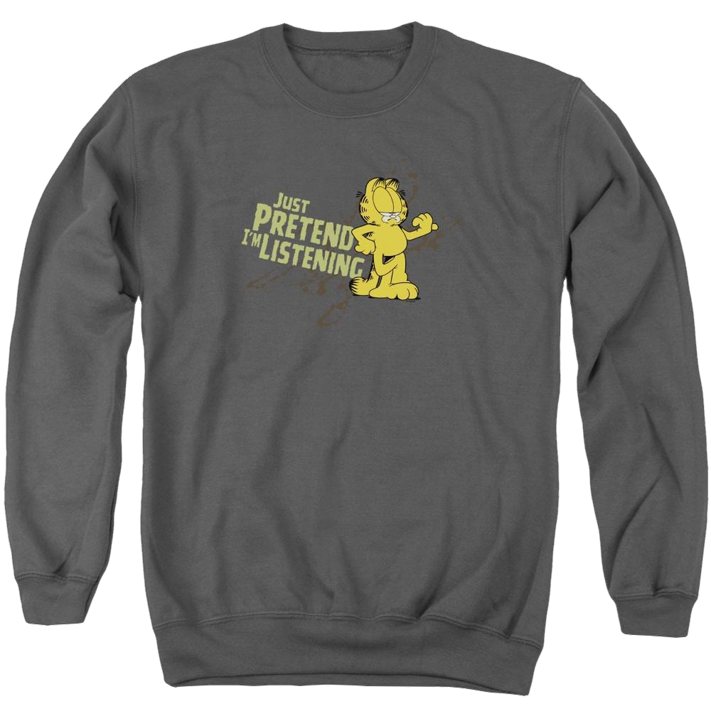 Garfield Just Pretend I'm Listening - Men's Crewneck Sweatshirt Men's Crewneck Sweatshirt Garfield   