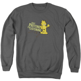 Garfield Just Pretend I'm Listening - Men's Crewneck Sweatshirt Men's Crewneck Sweatshirt Garfield   