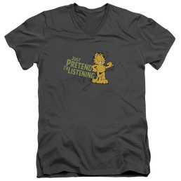 Garfield Just Pretend Im Listening - Men's V-Neck T-Shirt Men's V-Neck T-Shirt Garfield   