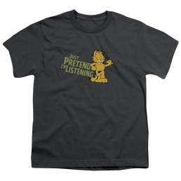 Garfield Just Pretend Im Listening - Youth T-Shirt (Ages 8-12) Youth T-Shirt (Ages 8-12) Garfield   