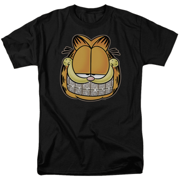 Black men's regular fit t-shirt with Garfield Nice Grill graphic