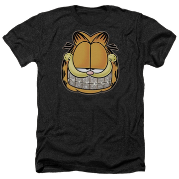 Black men's heather t-shirt with Garfield Nice Grill graphic