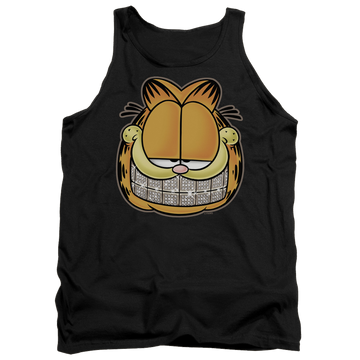 Black men's tank with Garfield Nice Grill graphic