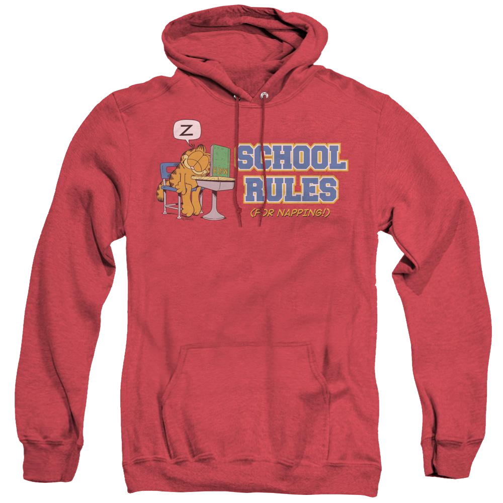 Garfield School Rules - Heather Pullover Hoodie Heather Pullover Hoodie Garfield   