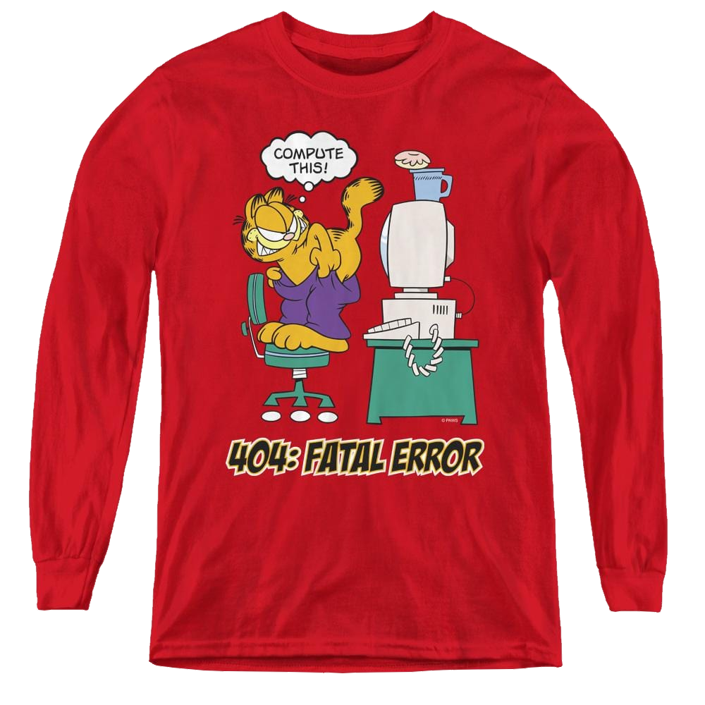 Garfield Compute This - Youth Long Sleeve T-Shirt Youth Long Sleeve T-Shirt Garfield   