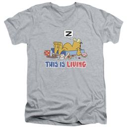 Garfield This Is Living - Men's V-Neck T-Shirt Men's V-Neck T-Shirt Garfield   