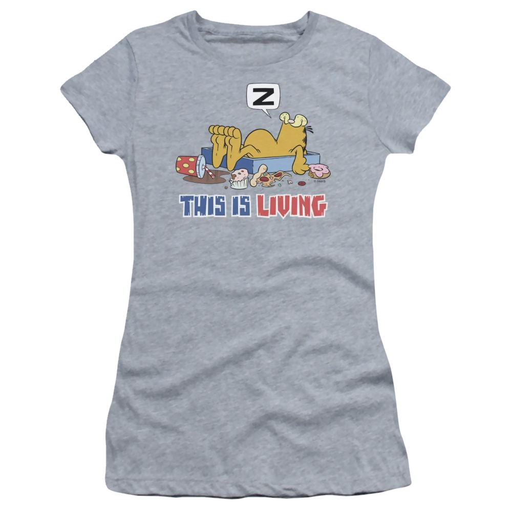 Garfield This Is Living - Juniors T-Shirt Juniors T-Shirt Garfield   