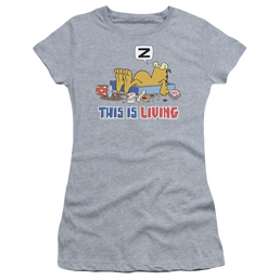 Garfield This Is Living - Juniors T-Shirt Juniors T-Shirt Garfield   