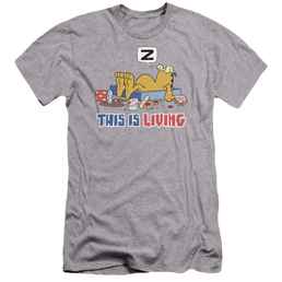 Garfield This Is Living - Men's Premium Slim Fit T-Shirt Men's Premium Slim Fit T-Shirt Garfield   