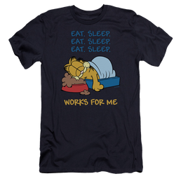 Garfield Works For Me - Men's Premium Slim Fit T-Shirt Men's Premium Slim Fit T-Shirt Garfield   