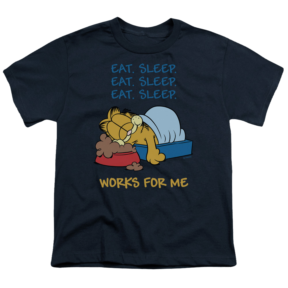 Garfield Works For Me - Youth T-Shirt (Ages 8-12) Youth T-Shirt (Ages 8-12) Garfield   