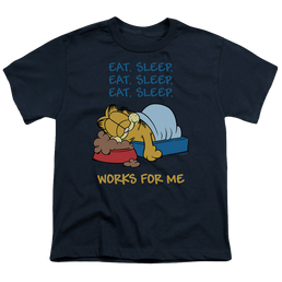 Garfield Works For Me - Youth T-Shirt (Ages 8-12) Youth T-Shirt (Ages 8-12) Garfield   