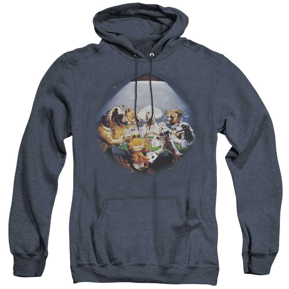 Garfield Playing With The Big Dogs - Heather Pullover Hoodie Heather Pullover Hoodie Garfield   